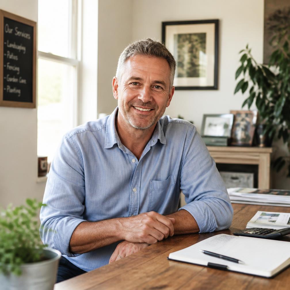 Mark Whitaker, founder of Delray SEO Company, at his desk in Delray Beach